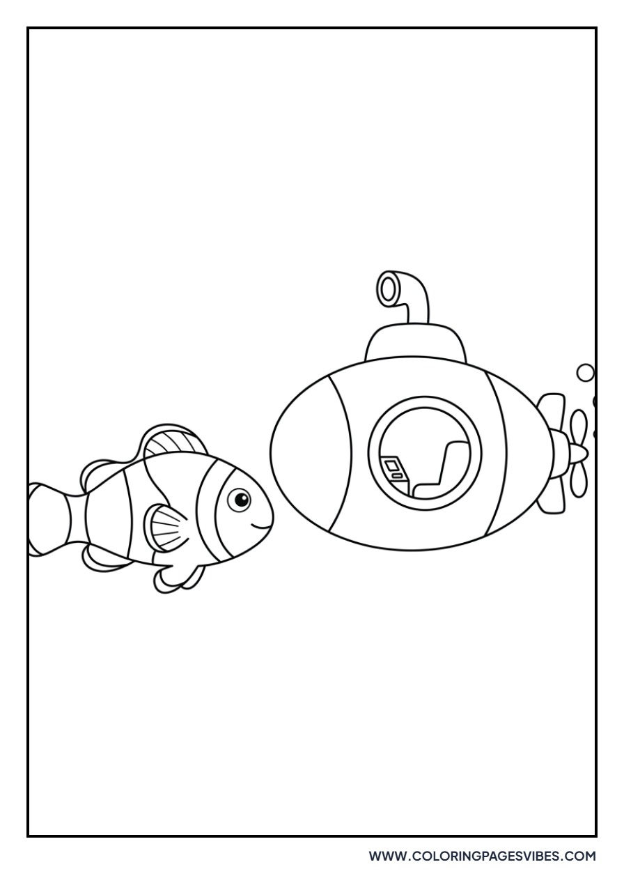 Clownfish and Submarine