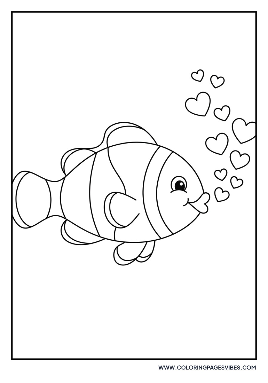 Clownfish Blowing Heart Bubbles
