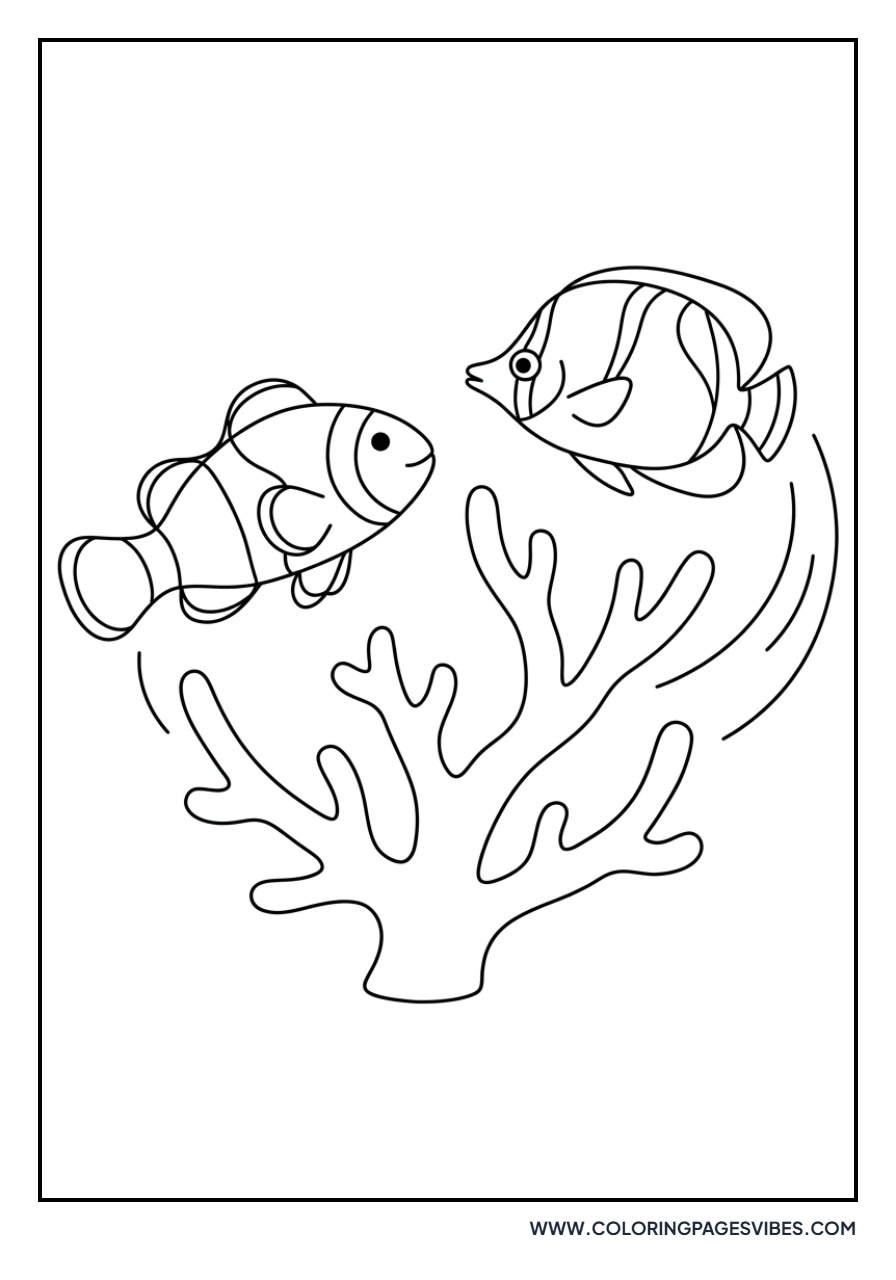 Clownfish Chasing a Butterflyfish