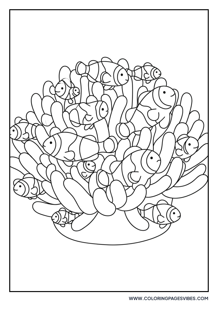 Clownfish Group in Anemone