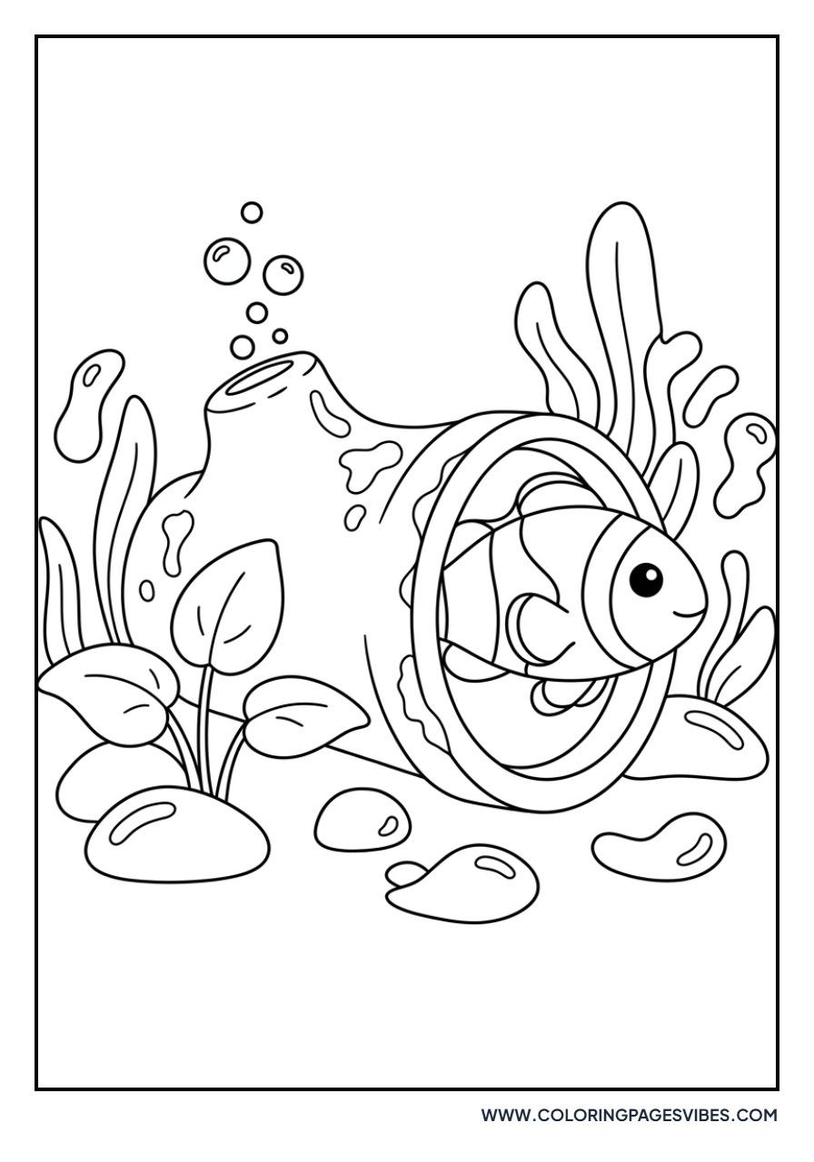 Clownfish Hiding in Pipes