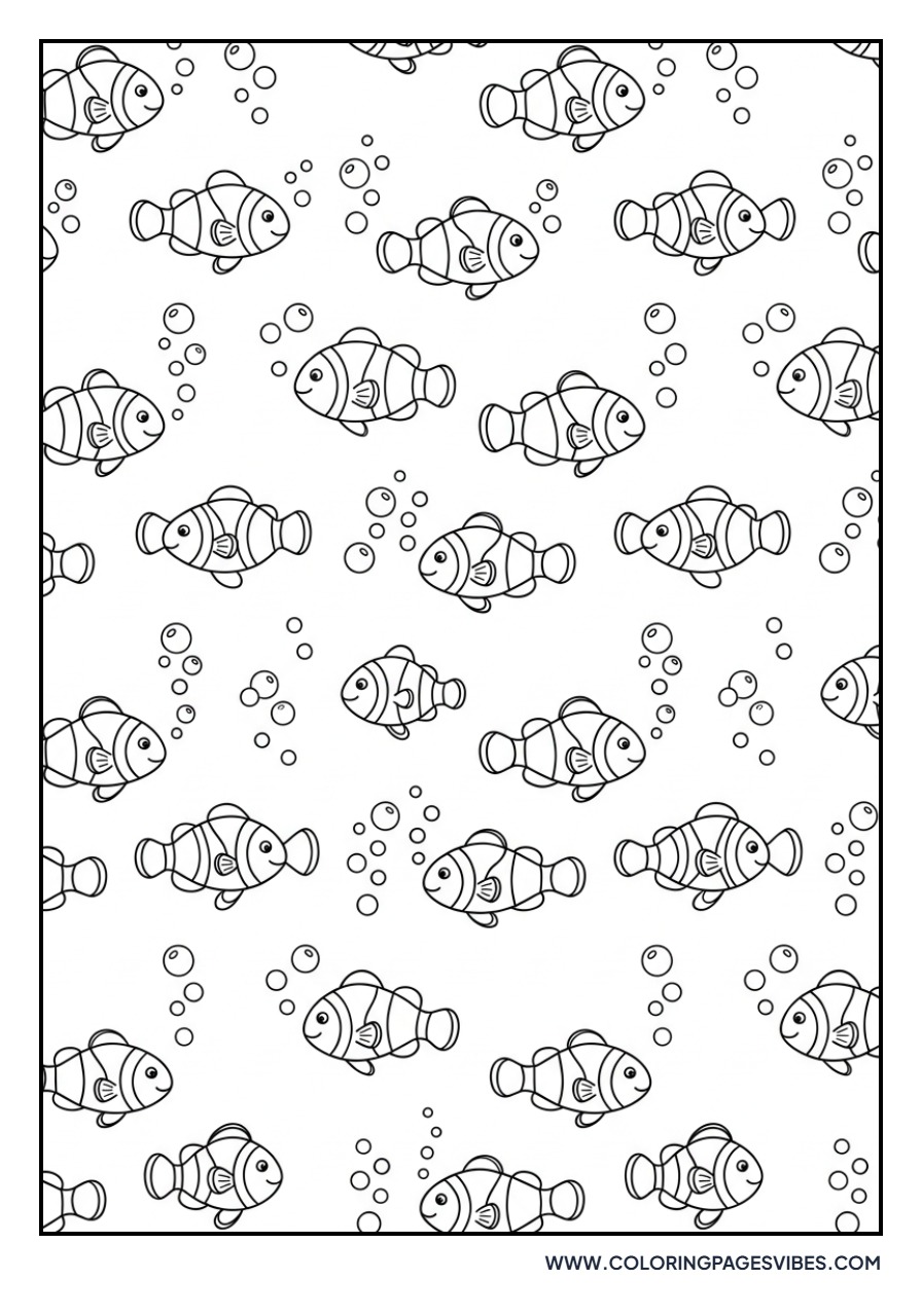 Clownfish Pattern Background