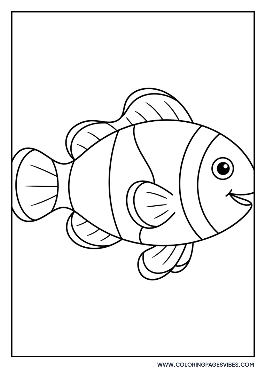 Clownfish Profile with Stripes