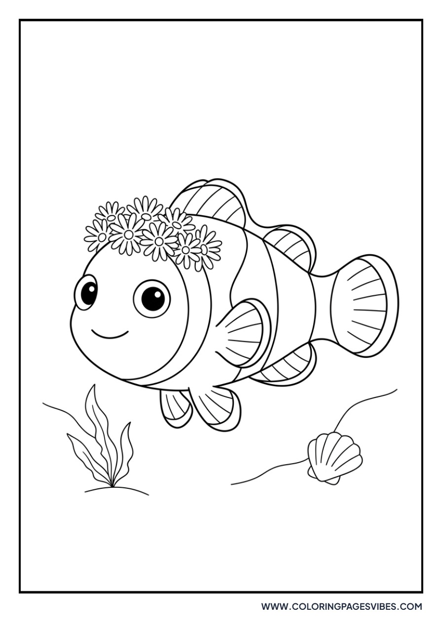 Clownfish with Flower Crown