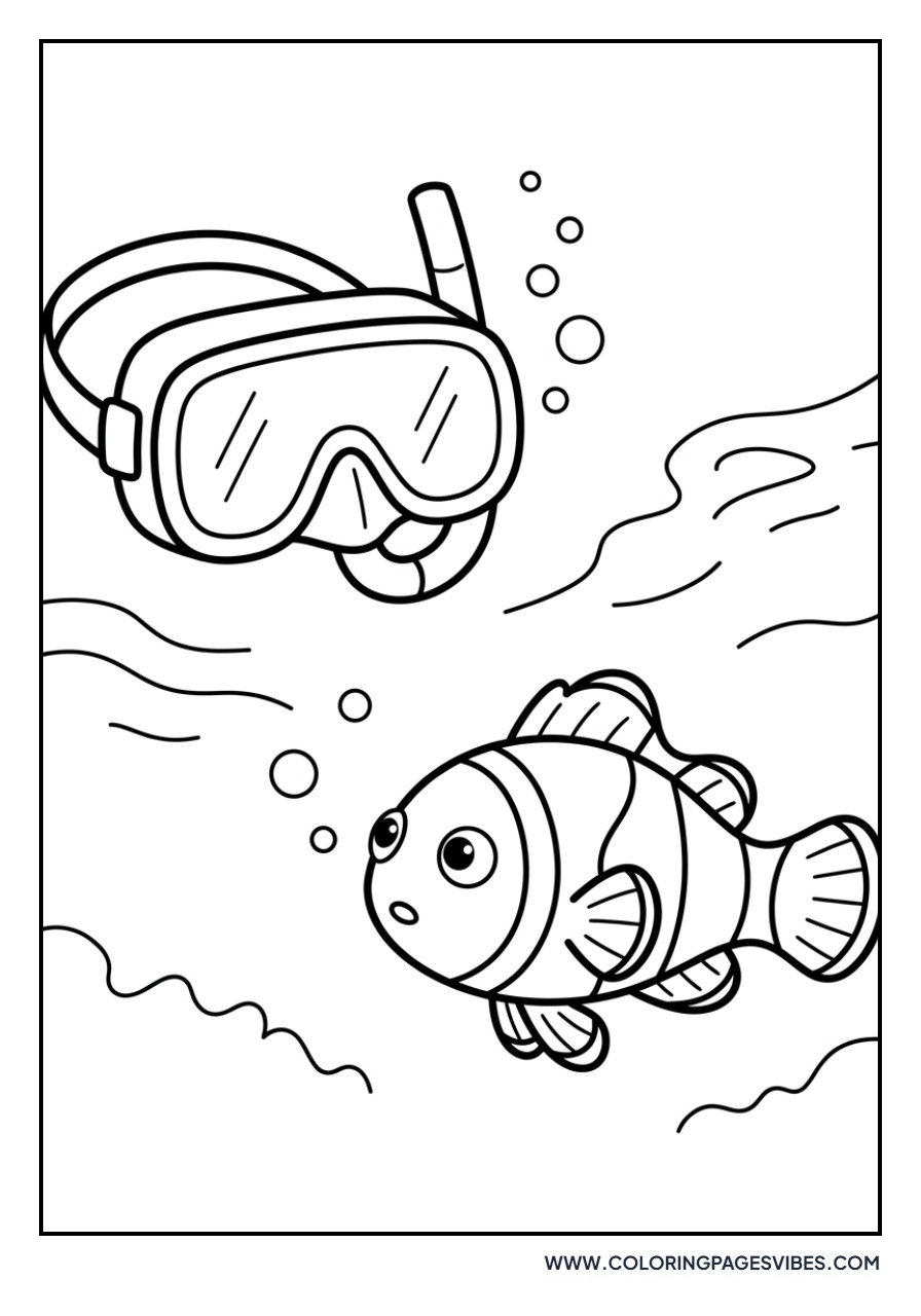 Clownfish with Scuba Diver