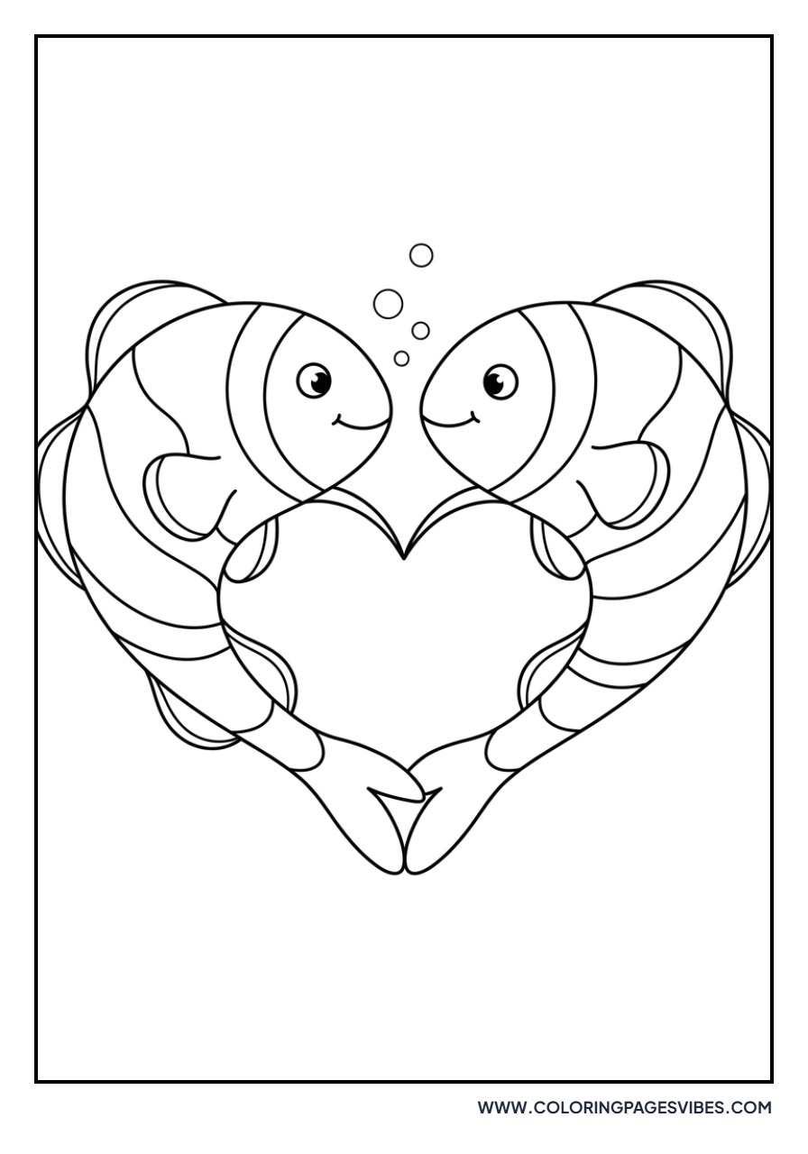 Heart-Shaped Clownfish Pair