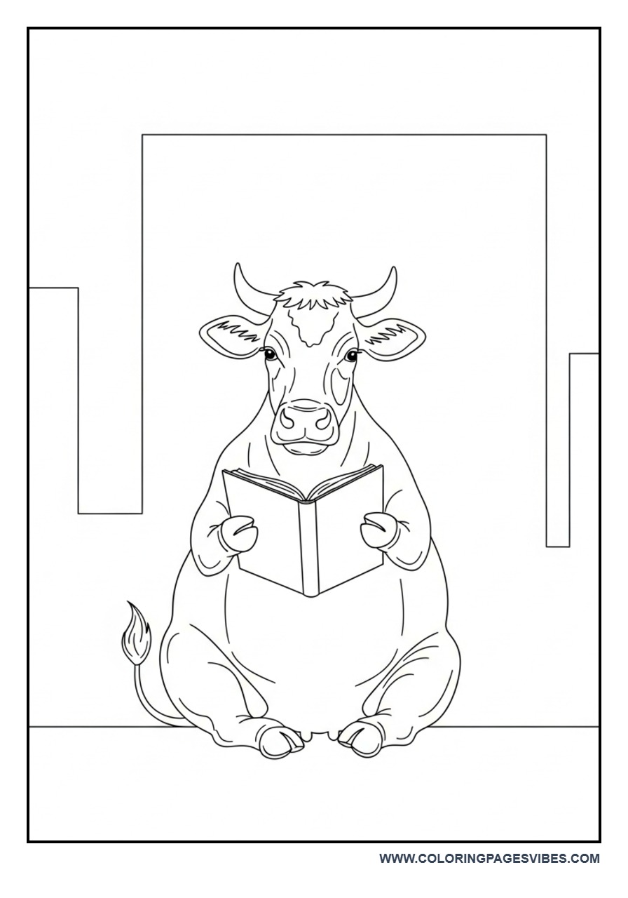 Cow Reading Book