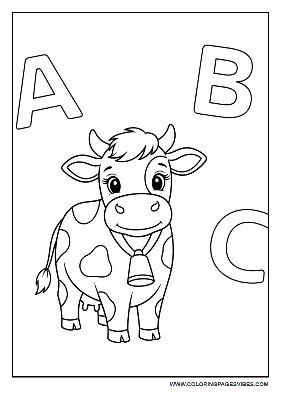 Cow with Alphabet Letters