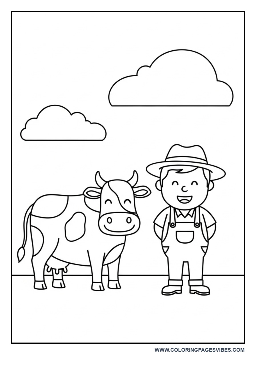 Cow with Farmer