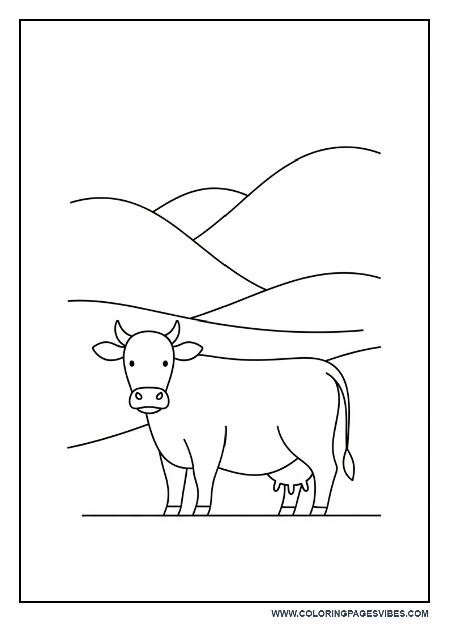 Cow with Hills