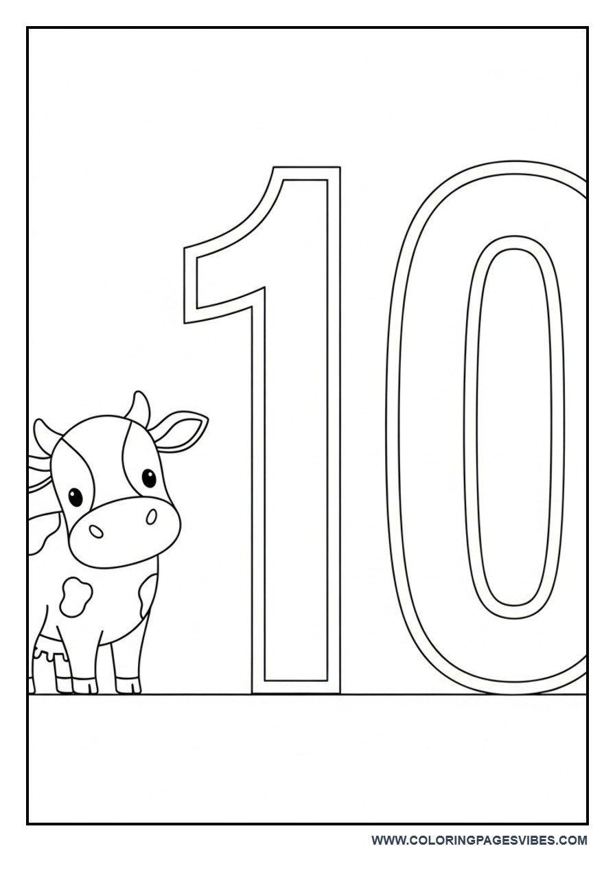 Cow with Number 10