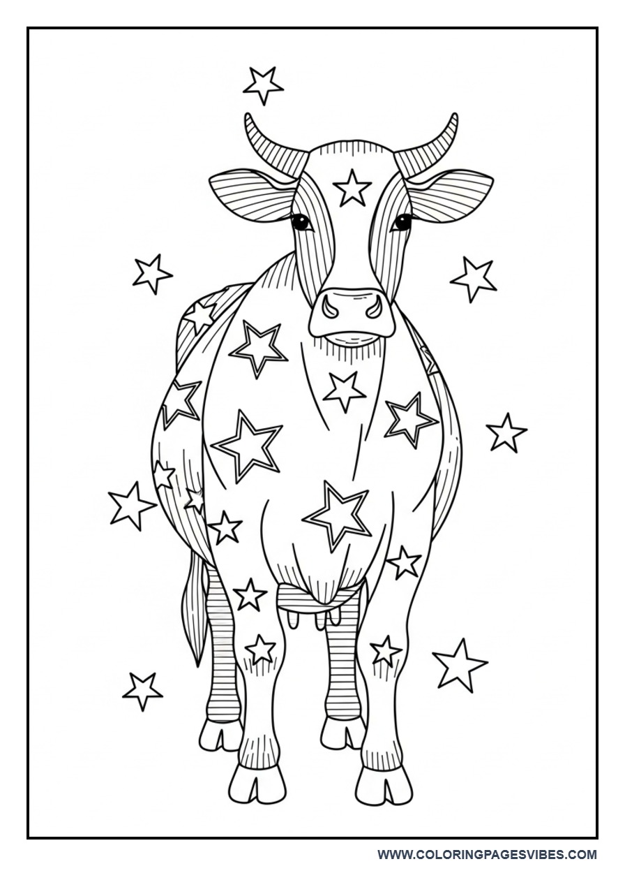 Cow with Star Patterns