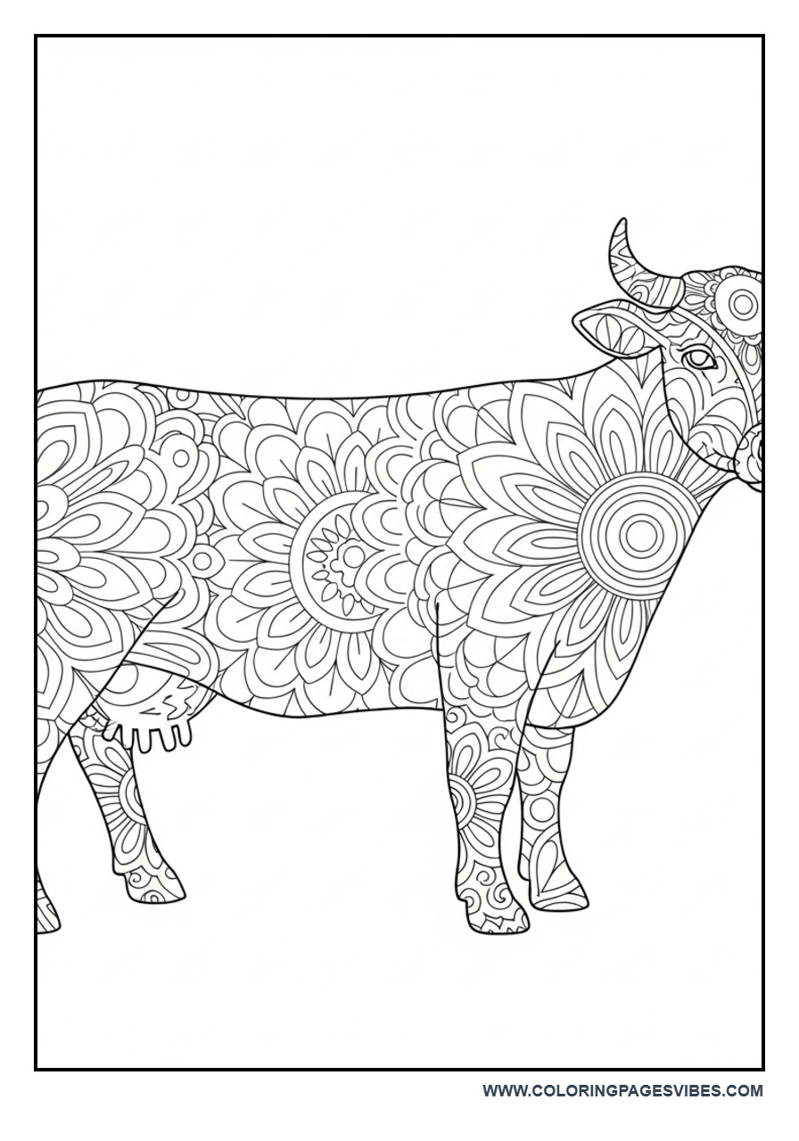 Mandala Style Cow