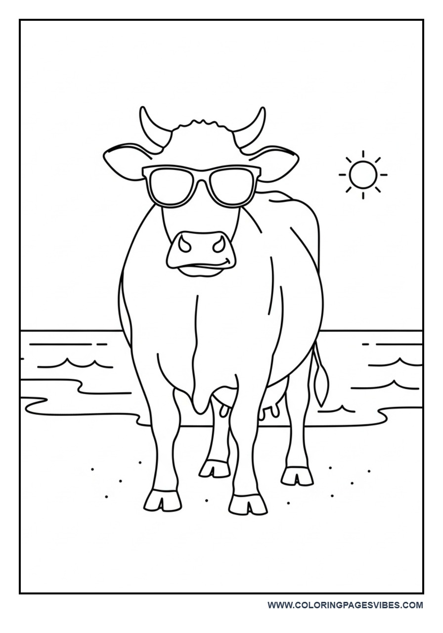 Summer Beach Cow