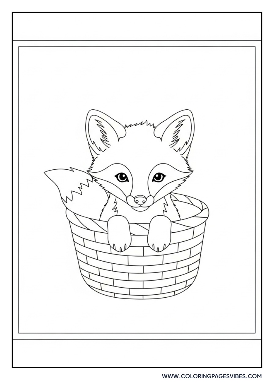 Baby Fox in Basket