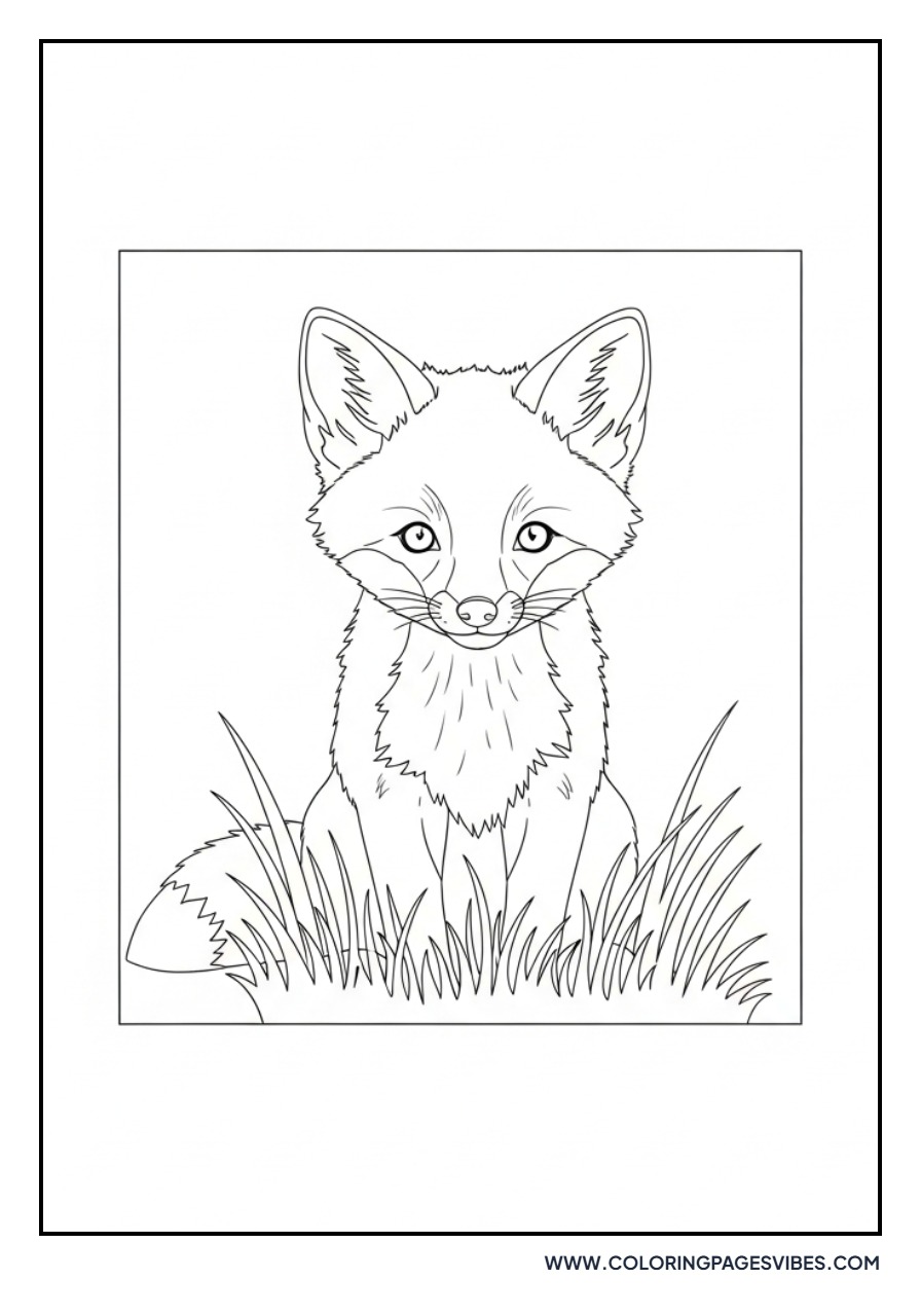 Baby Fox in Grass