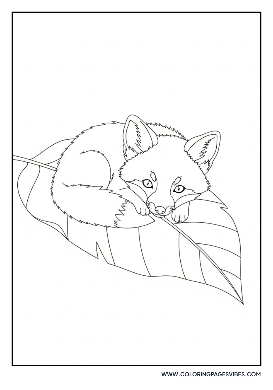 Baby Fox on Leaf
