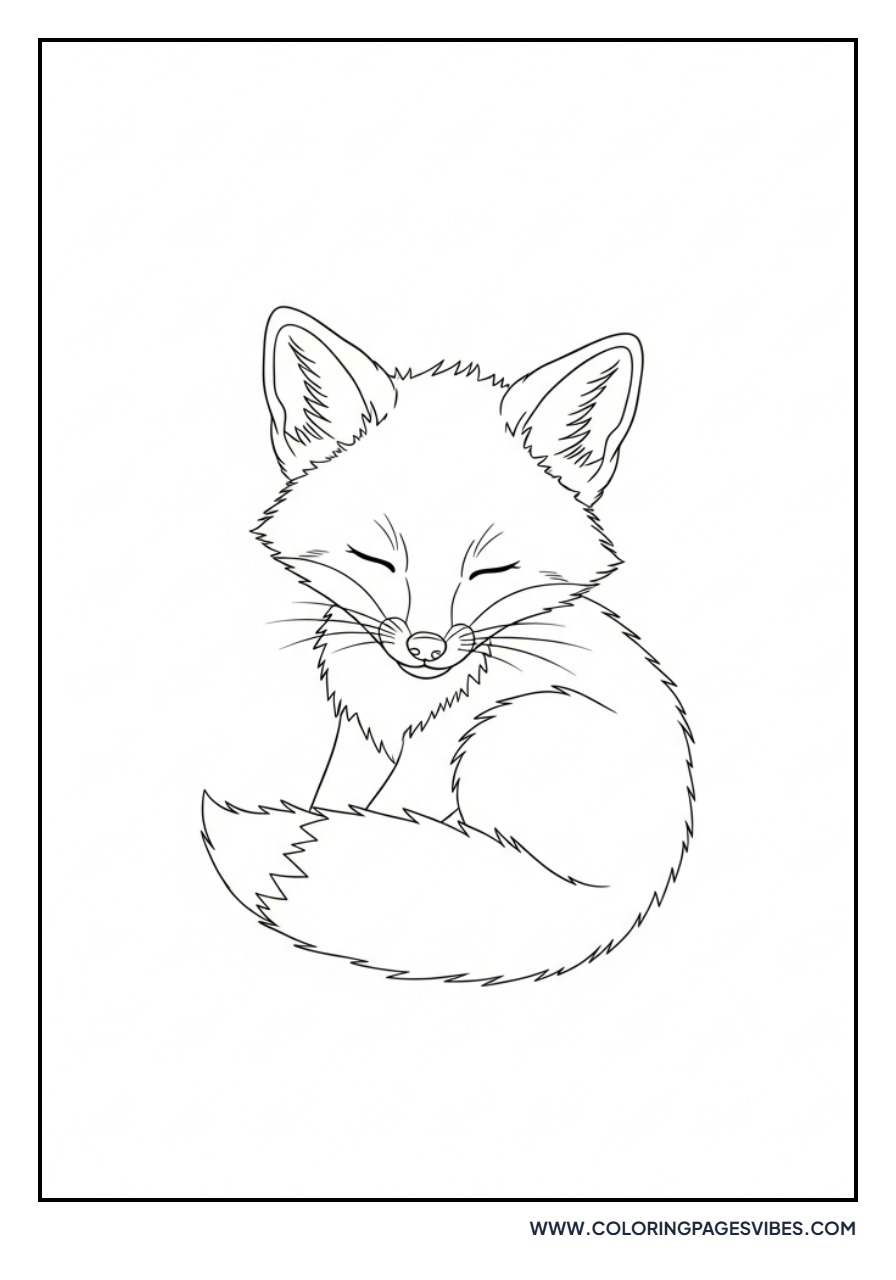 Baby Fox Sleeping Alone