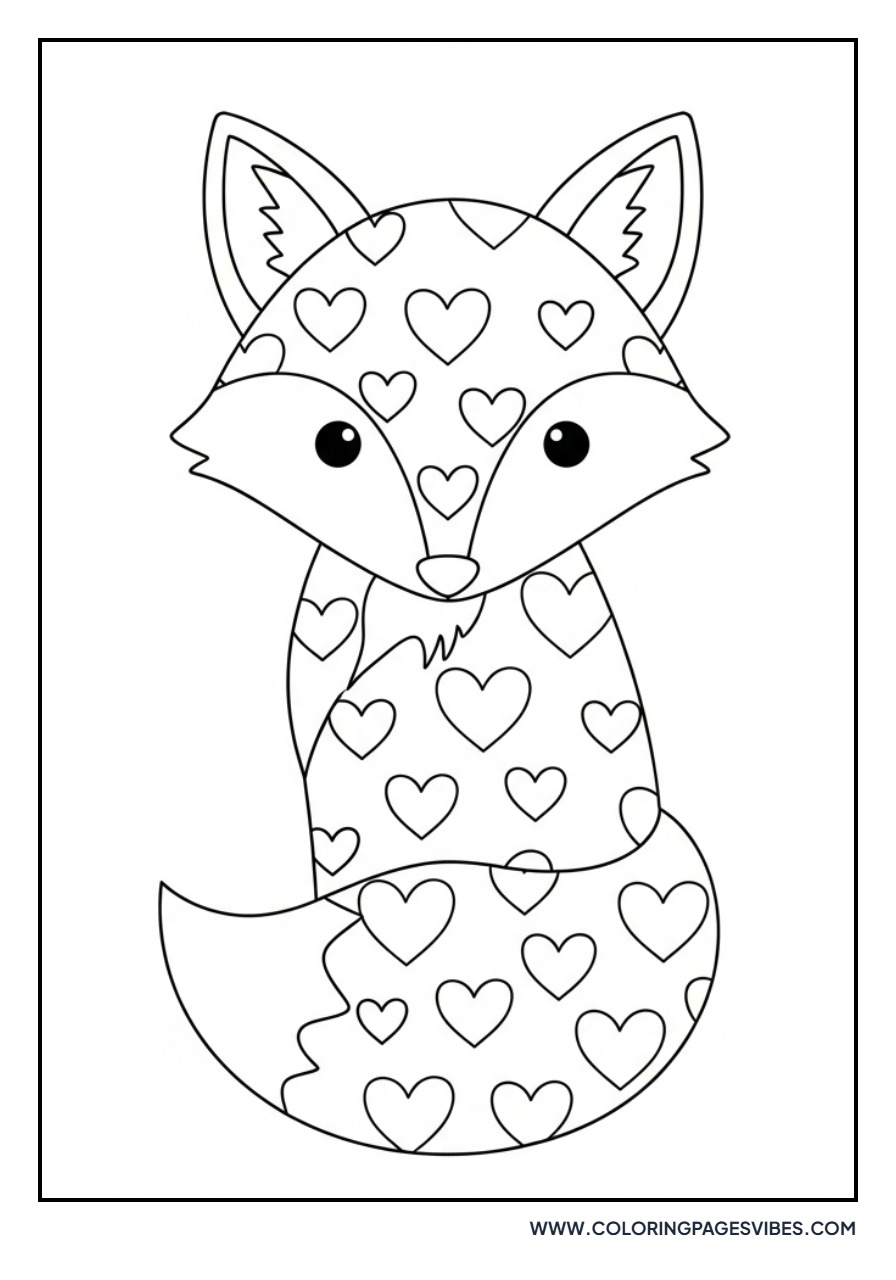 Cartoon Fox with Heart