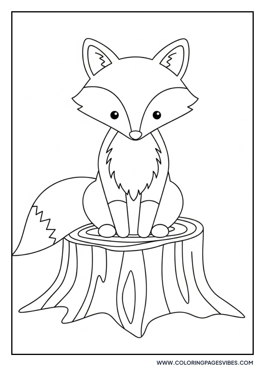 Cute Fox on Stump