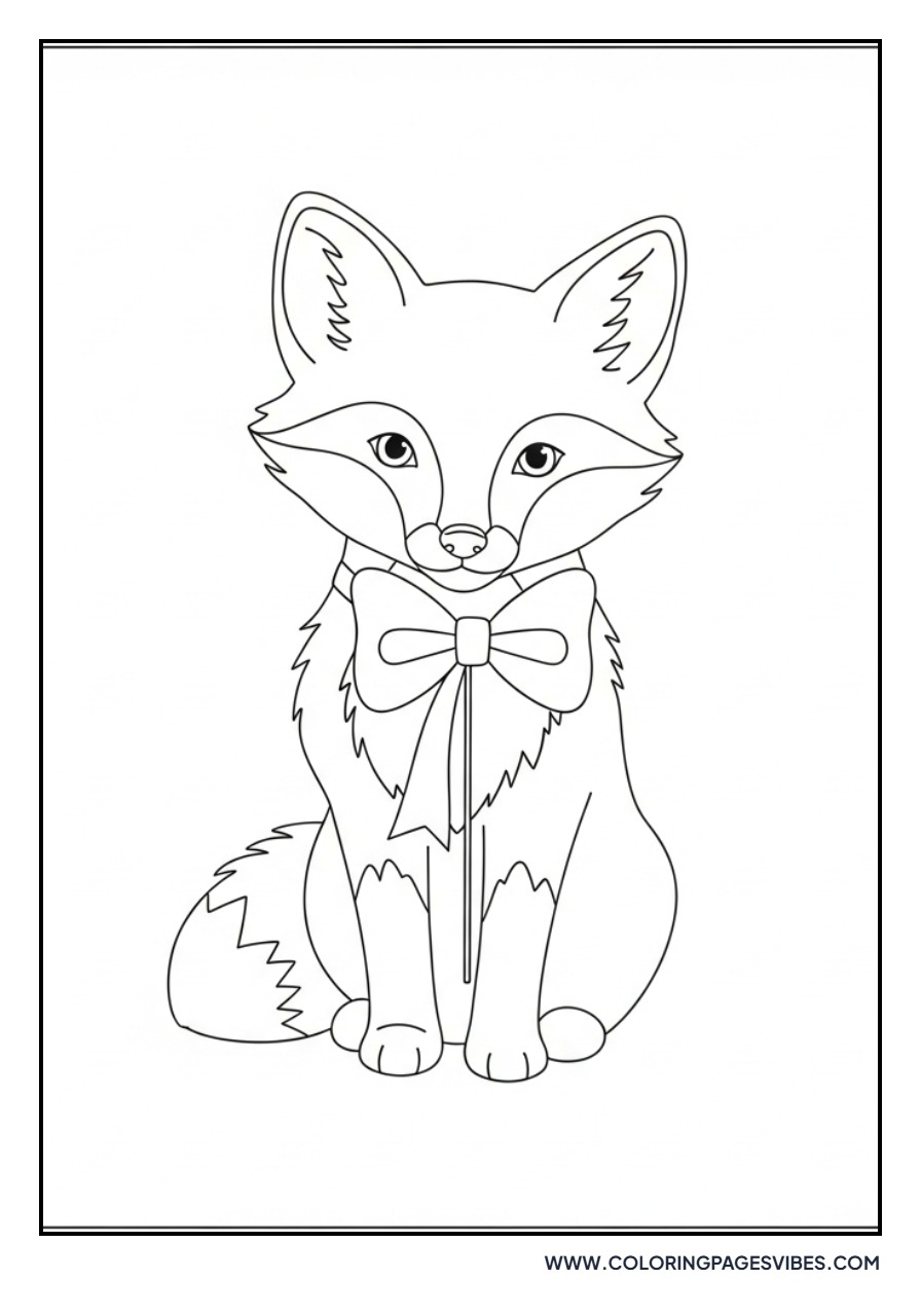 Fox Cub Wearing Bow