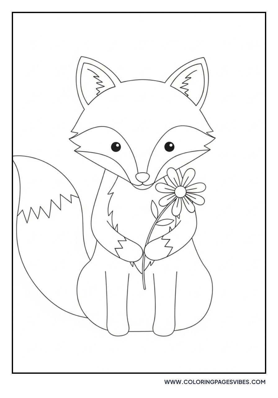 Fox Holding a Flower