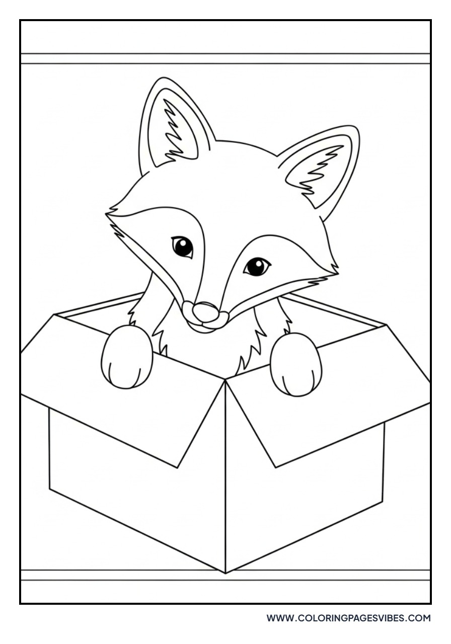 Fox Peeking from Box