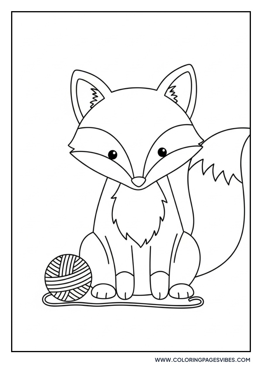 Fox Playing with Yarn