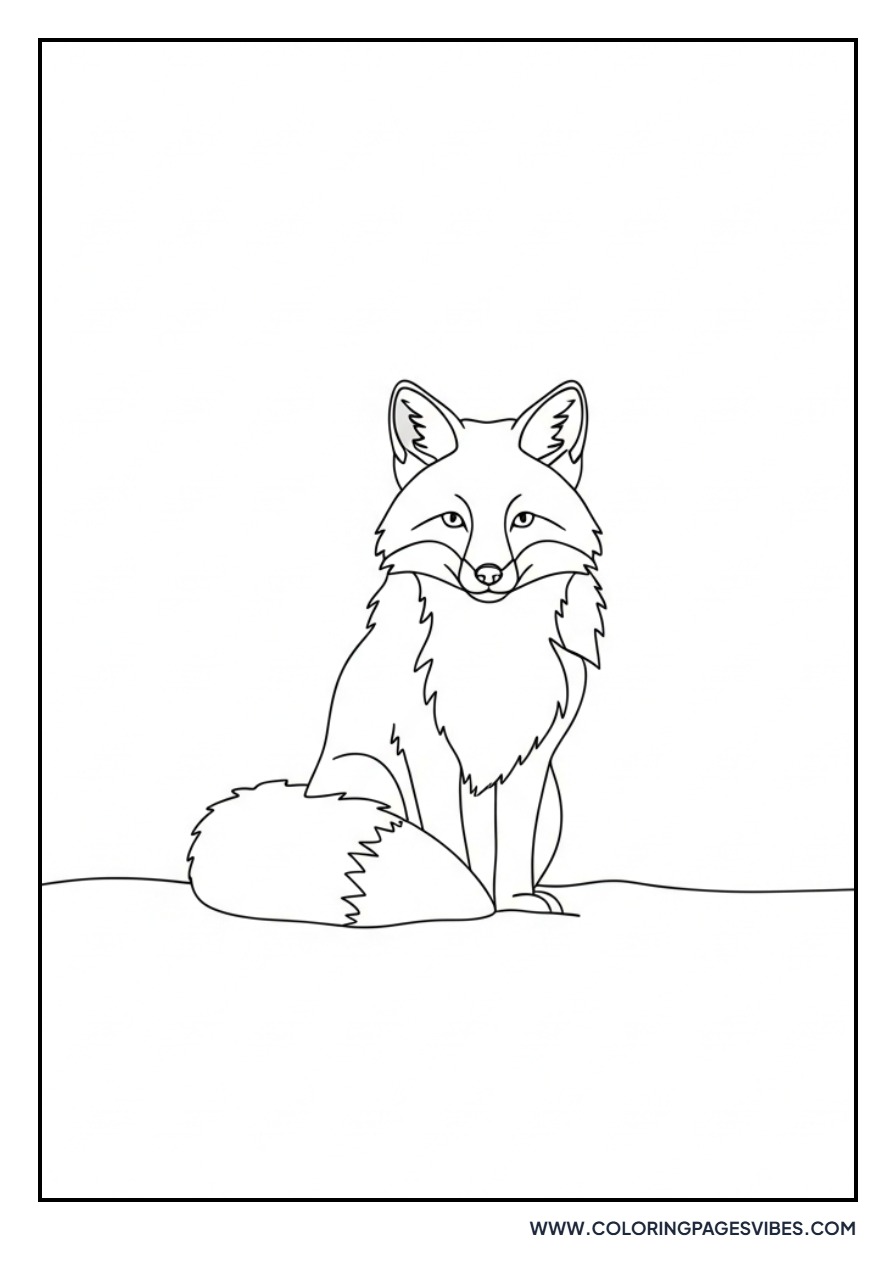 Fox Sitting in Snow