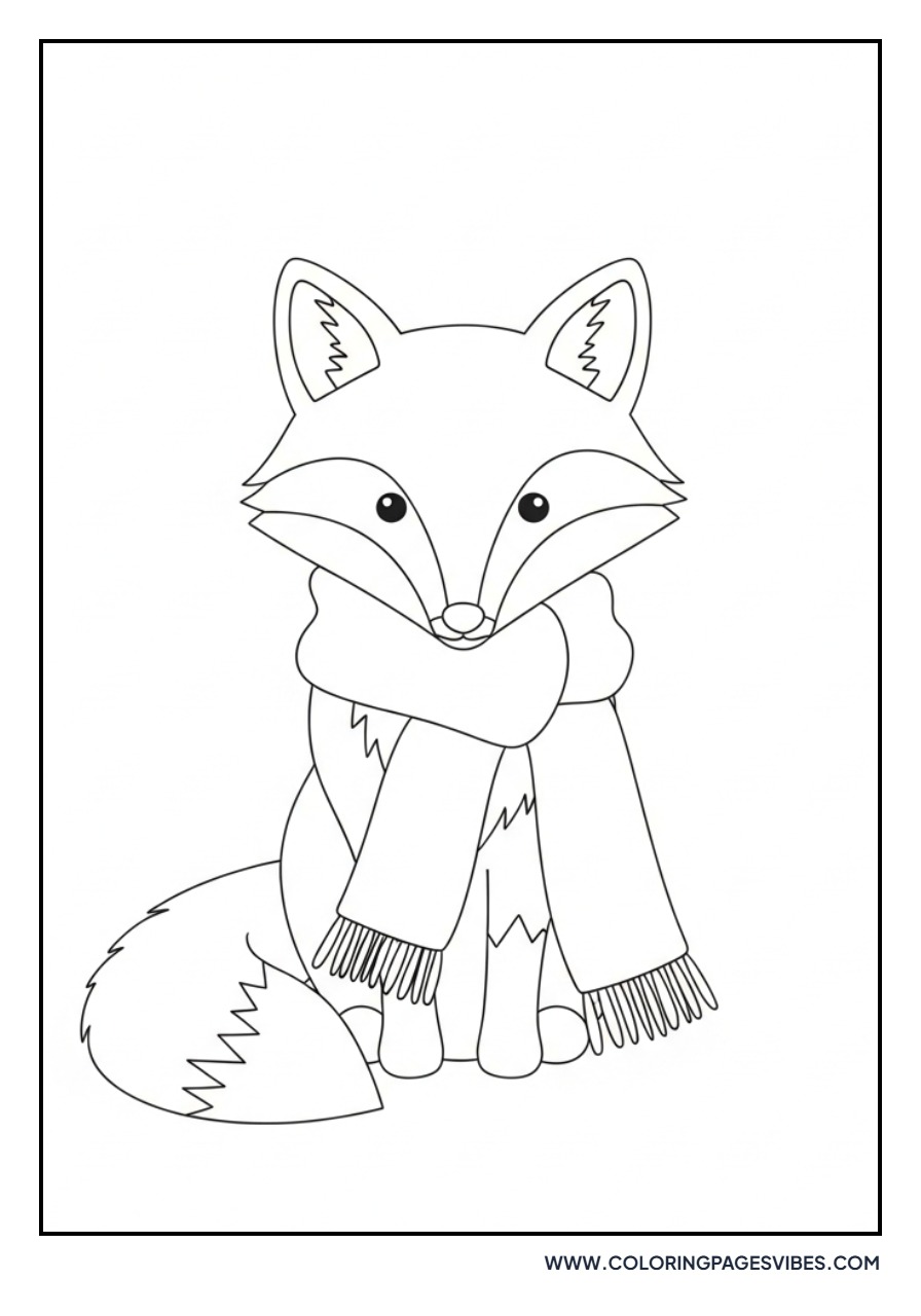 Fox Wearing Winter Scarf