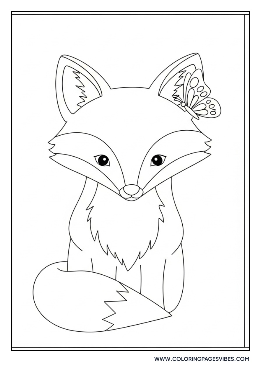 Fox with Butterfly on Nose