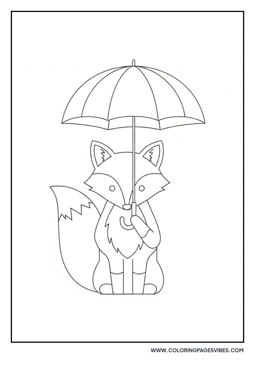 Fox with Umbrella