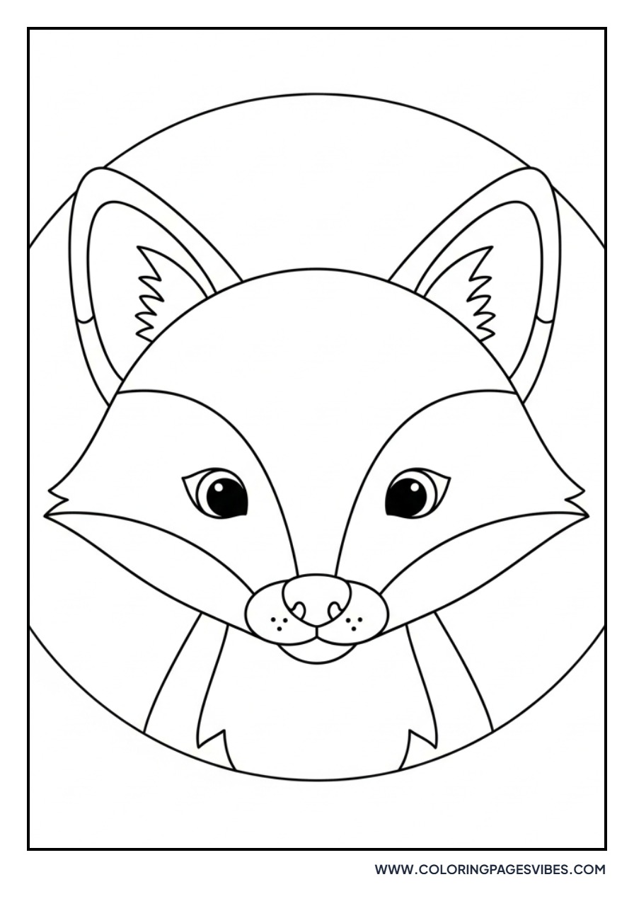Happy Fox Face Circle