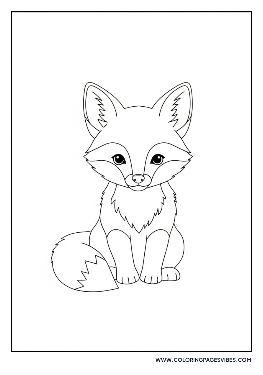Kawaii Sitting Baby Fox