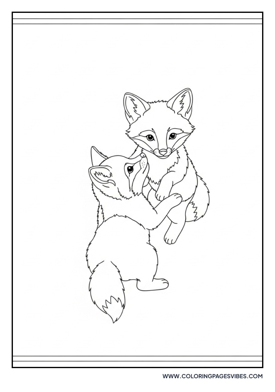 Twin Baby Foxes Playing