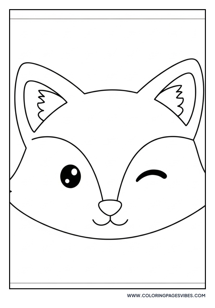 Winking Kawaii Fox Face