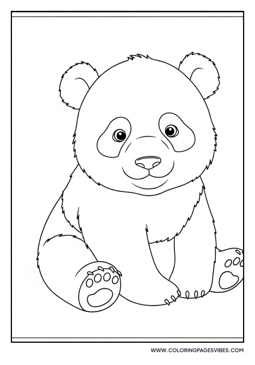 Cute Baby Panda Sitting