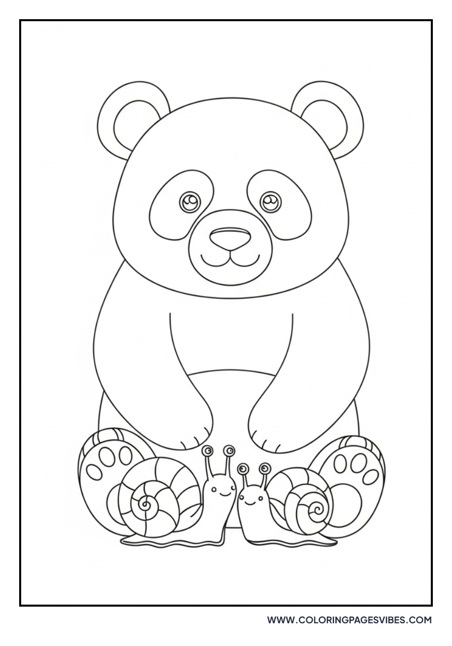 Panda and a Snail Friend