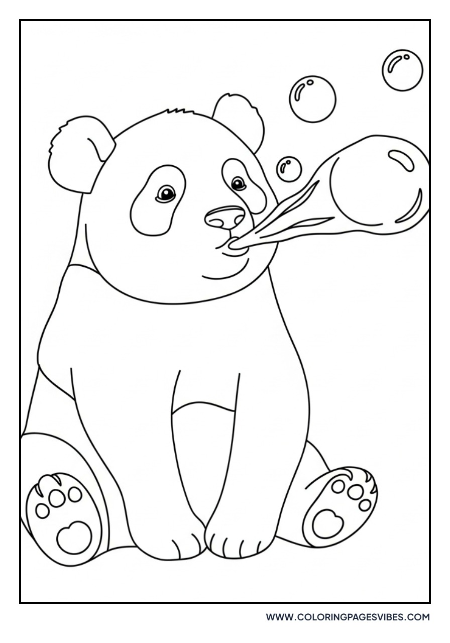 Panda Blowing Bubbles