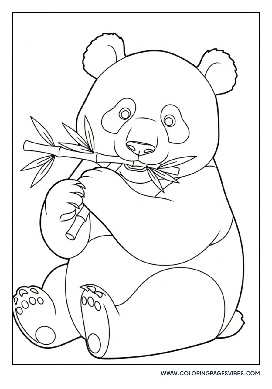 Panda Eating Bamboo Stalk