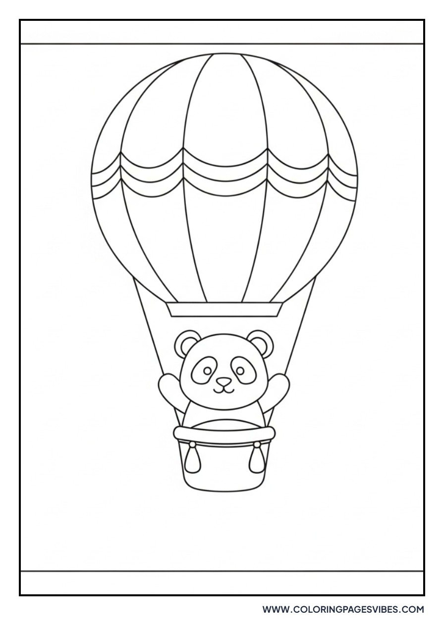Panda in a Hot Air Balloon