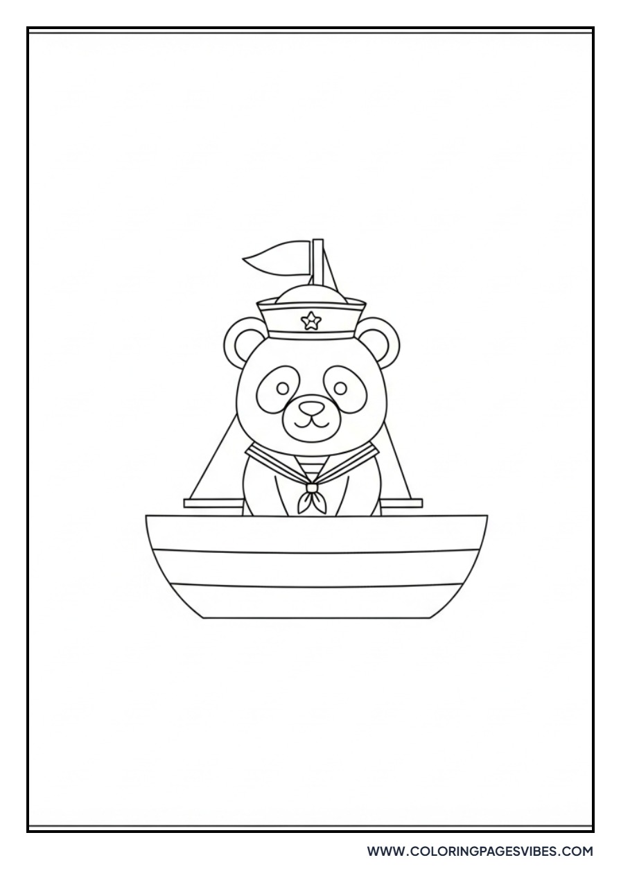 Panda in a Little Boat
