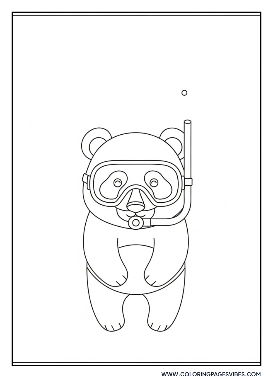 Panda in a Scuba Mask