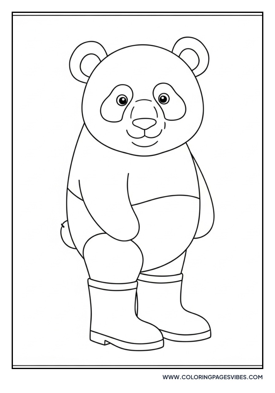Panda in Rain Boots
