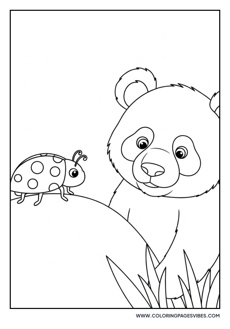 Panda Looking at Ladybug
