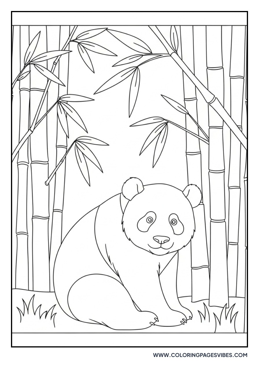 Panda Near Bamboo Forest
