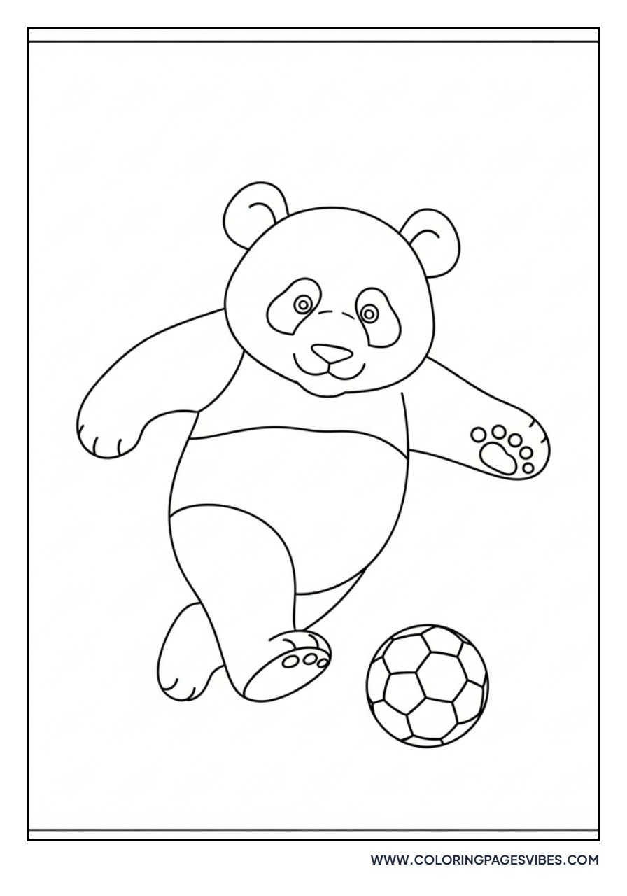 Panda Playing Soccer
