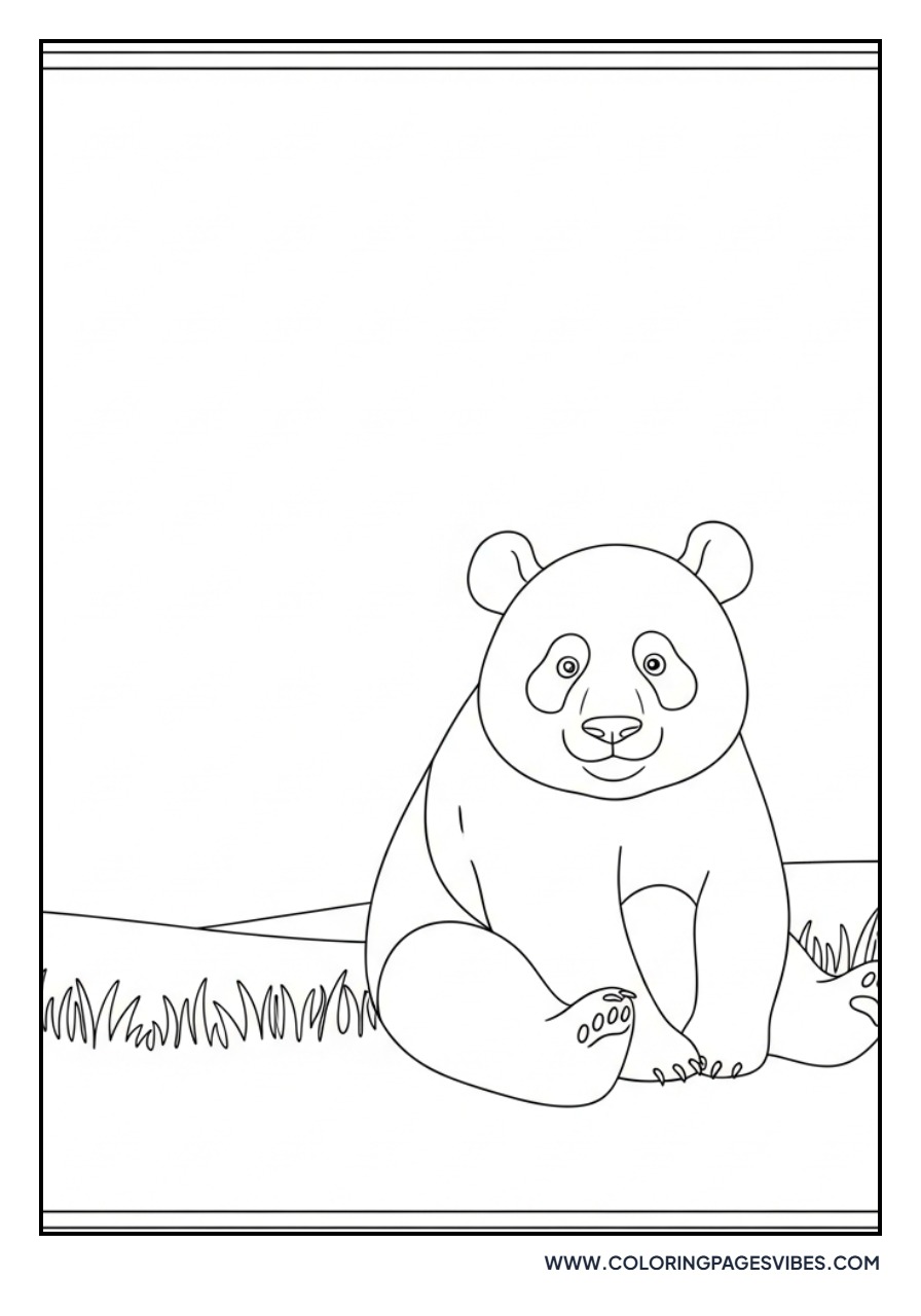 Panda Sitting in a Field