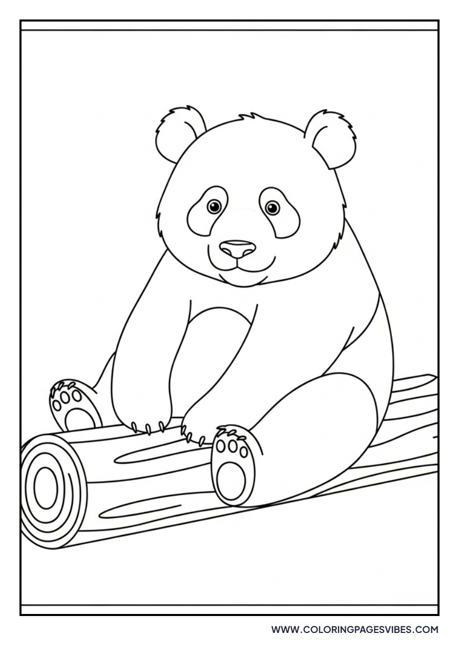 Panda Sitting on a Log