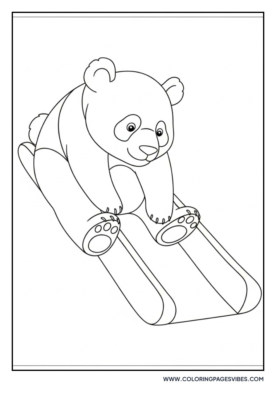 Panda Sliding Downhill